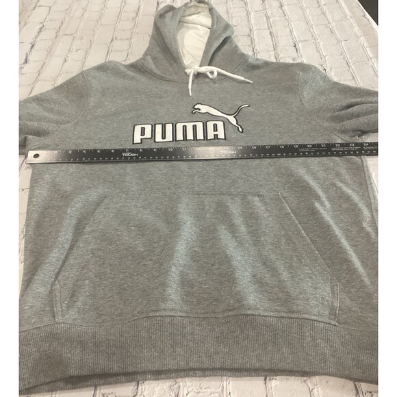Puma Sweatshirt Unisex Size L Color Gray Embroidered Hoodie - Picture 4 of 8